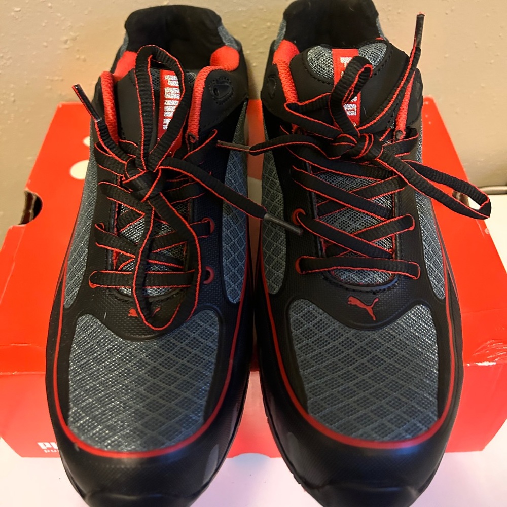 Puma Black and Red Lace Up Boots